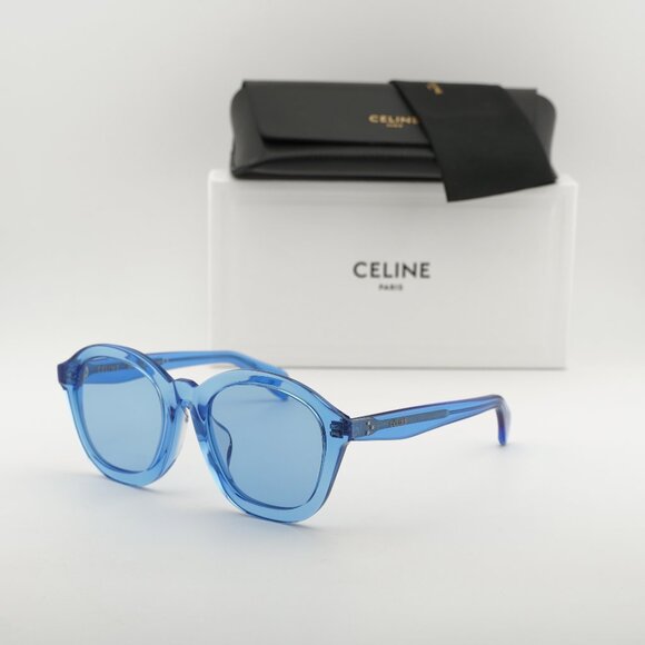 Celine CL40017F 84V Round Sunglasses - Transparent Blue/Grey main image 5